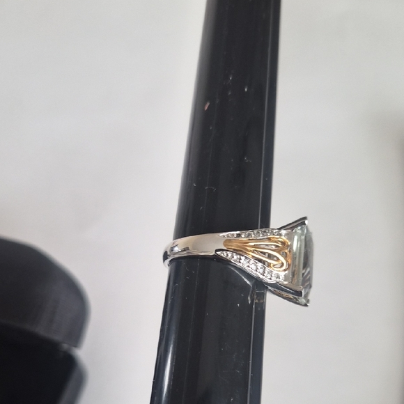 Victoria Wieck Silver and Gold Ring with Clear Gemstone - Picture 3 of 8